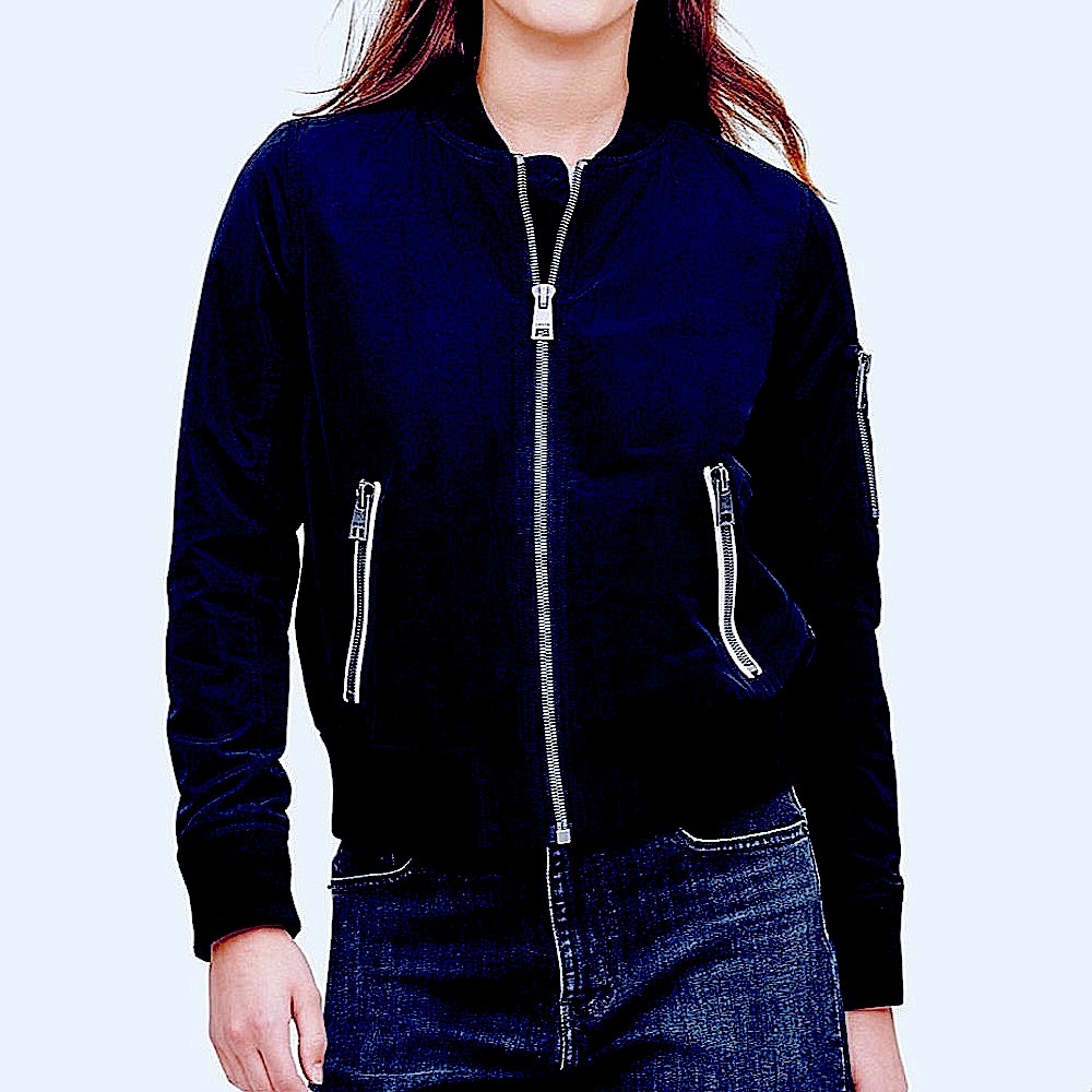 Levi’s Black Bomber Jacket silver zippers Excellent condition sz Small worn 1X